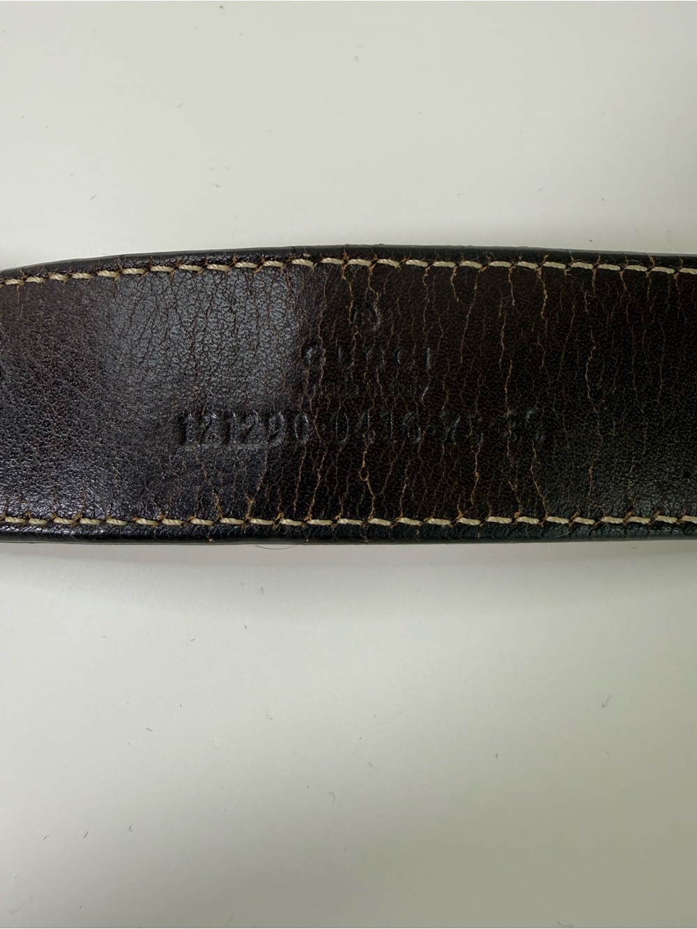 Gucci Vintage GG Monogram Canvas Belt Brown Leather Trim Gold Tone Buckle - Picture 8 of 16